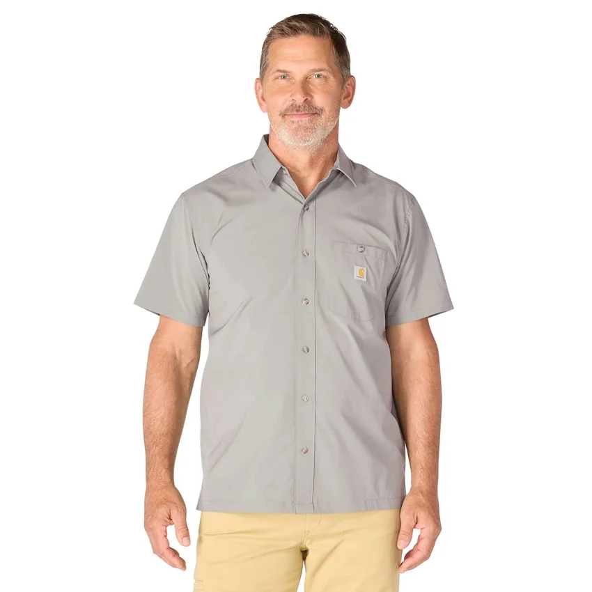 Force Sun Defender™ gewebtes Kurzarmhemd für Herren in lockerer Passform – Sonnenschutz-Hemden