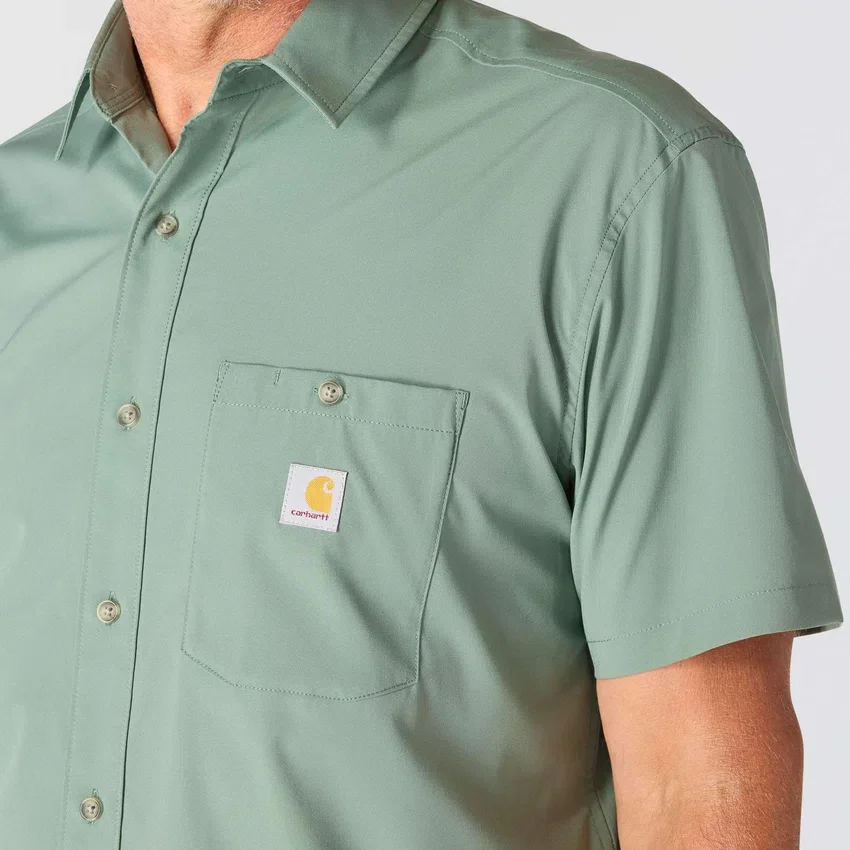 Force Sun Defender™ gewebtes Kurzarmhemd für Herren in lockerer Passform – Sonnenschutz-Hemden
