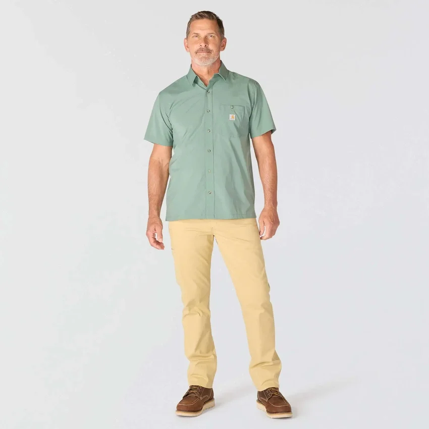 Force Sun Defender™ gewebtes Kurzarmhemd für Herren in lockerer Passform – Sonnenschutz-Hemden