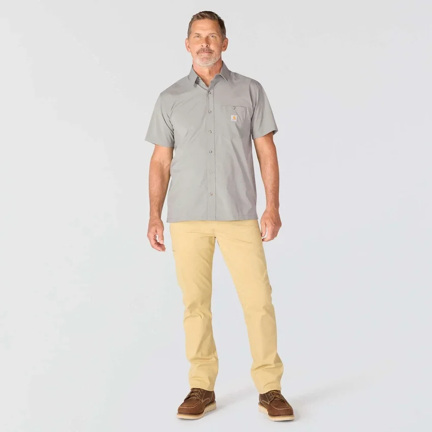 Force Sun Defender™ gewebtes Kurzarmhemd für Herren in lockerer Passform – Sonnenschutz-Hemden