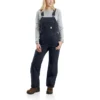 Gefütterte Latzhose für Damen aus gewaschenem Entenstoff