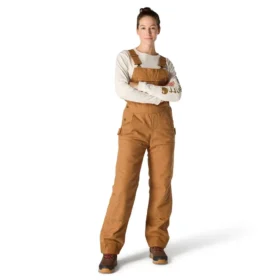 Gefütterte Latzhose für Damen aus gewaschenem Entenstoff