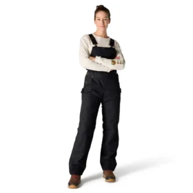 Gefütterte Latzhose für Damen aus gewaschenem Entenstoff