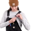 Gefütterte Latzhose für Damen aus gewaschenem Entenstoff