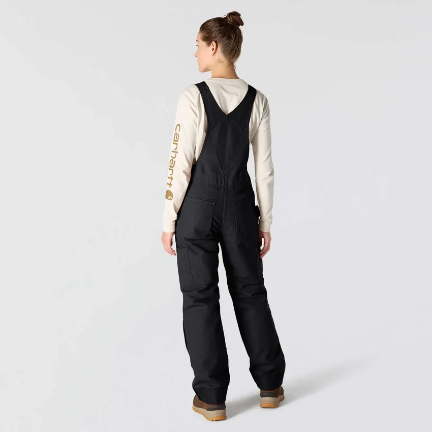Gefütterte Latzhose für Damen aus gewaschenem Entenstoff