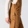 Gefütterte Latzhose für Damen aus gewaschenem Entenstoff