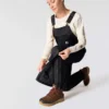 Gefütterte Latzhose für Damen aus gewaschenem Entenstoff