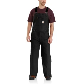 Gefütterte Latzhose für Herren aus gewaschenem Duck-Stoff