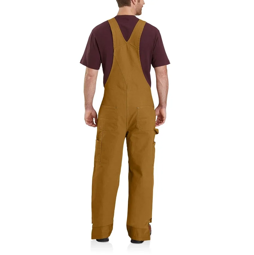 Gefütterte Latzhose für Herren aus gewaschenem Duck-Stoff