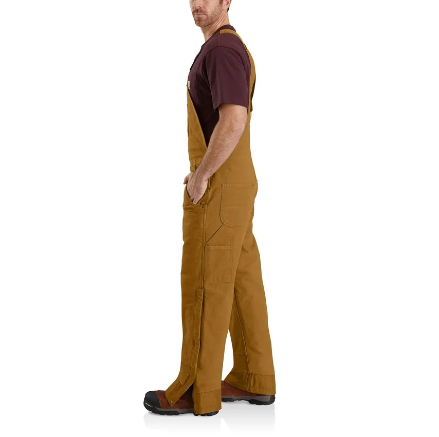Gefütterte Latzhose für Herren aus gewaschenem Duck-Stoff