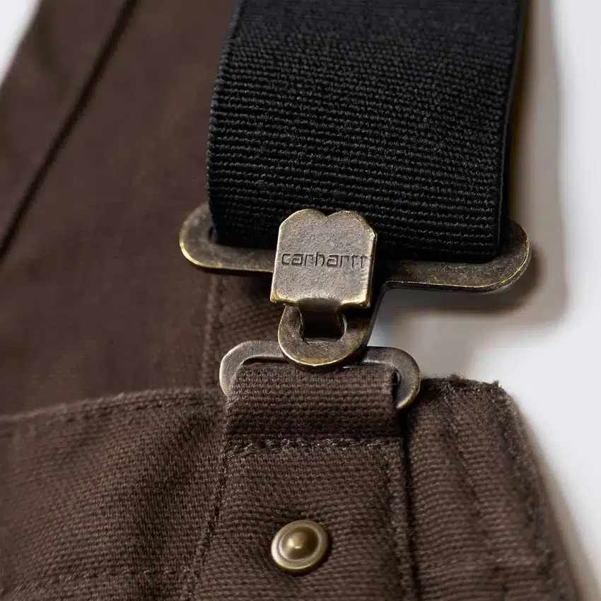 Gefütterte Latzhose für Herren aus gewaschenem Duck-Stoff