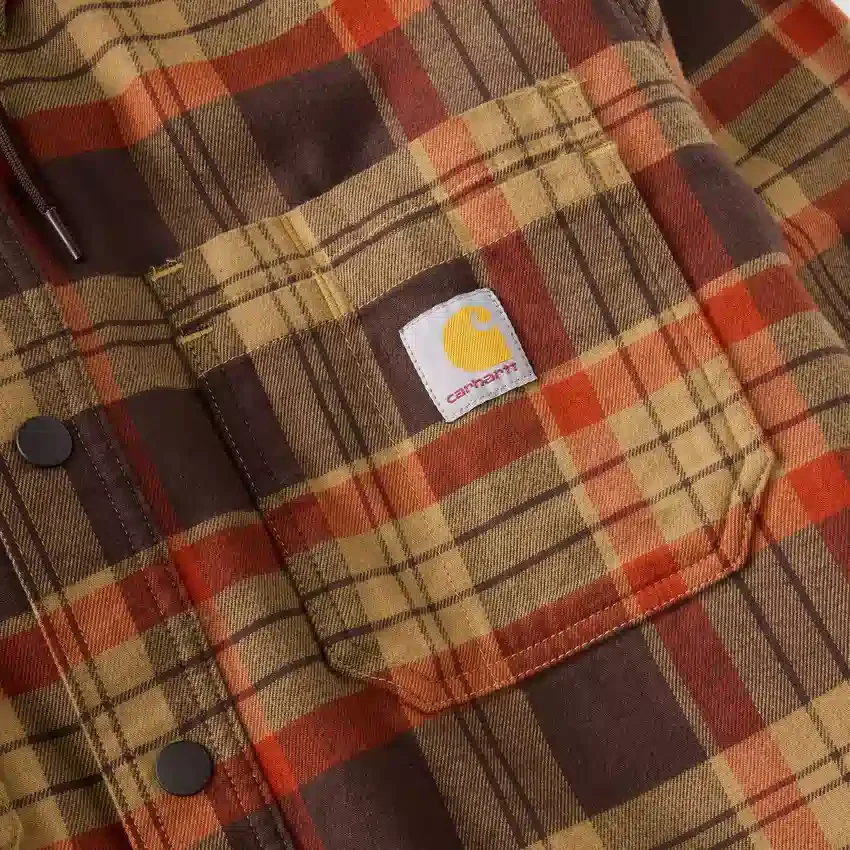 Hamilton Herren-Hemdjacke mit Kapuze in lockerer Passform und Karomuster – Herren-Hemdjacken
