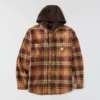 Hamilton Herren-Hemdjacke mit Kapuze in lockerer Passform und Karomuster – Herren-Hemdjacken