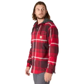 Hamilton Herren-Hemdjacke mit Kapuze in lockerer Passform und Karomuster – Herren-Hemdjacken