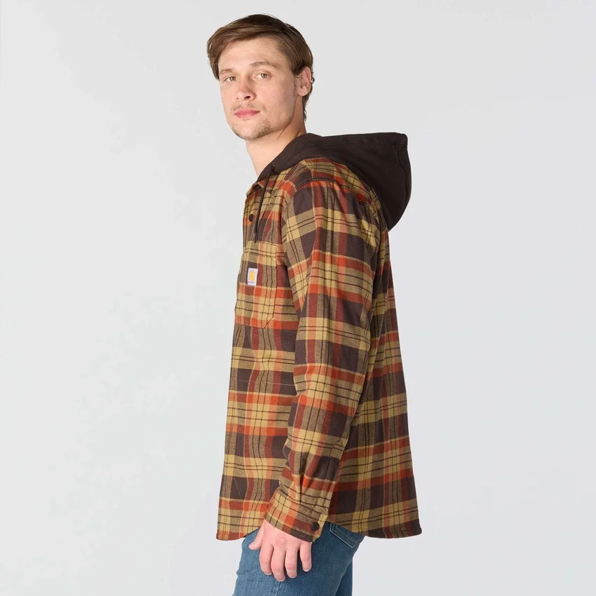 Hamilton Herren-Hemdjacke mit Kapuze in lockerer Passform und Karomuster – Herren-Hemdjacken