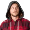 Hamilton Herren-Hemdjacke mit Kapuze in lockerer Passform und Karomuster – Herren-Hemdjacken