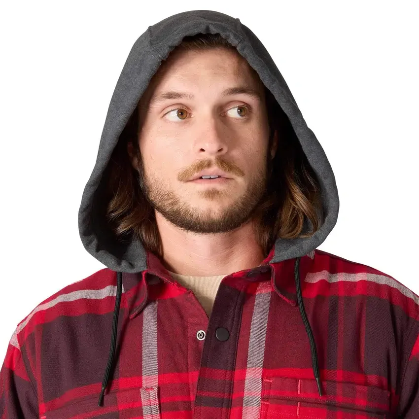 Hamilton Herren-Hemdjacke mit Kapuze in lockerer Passform und Karomuster – Herren-Hemdjacken