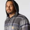 Hamilton Herren-Hemdjacke mit Kapuze in lockerer Passform und Karomuster – Herren-Hemdjacken