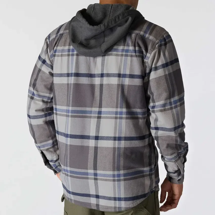 Hamilton Herren-Hemdjacke mit Kapuze in lockerer Passform und Karomuster – Herren-Hemdjacken