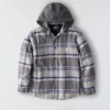 Hamilton Herren-Hemdjacke mit Kapuze in lockerer Passform und Karomuster – Herren-Hemdjacken