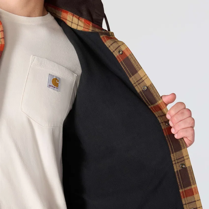 Hamilton Herren-Hemdjacke mit Kapuze in lockerer Passform und Karomuster – Herren-Hemdjacken