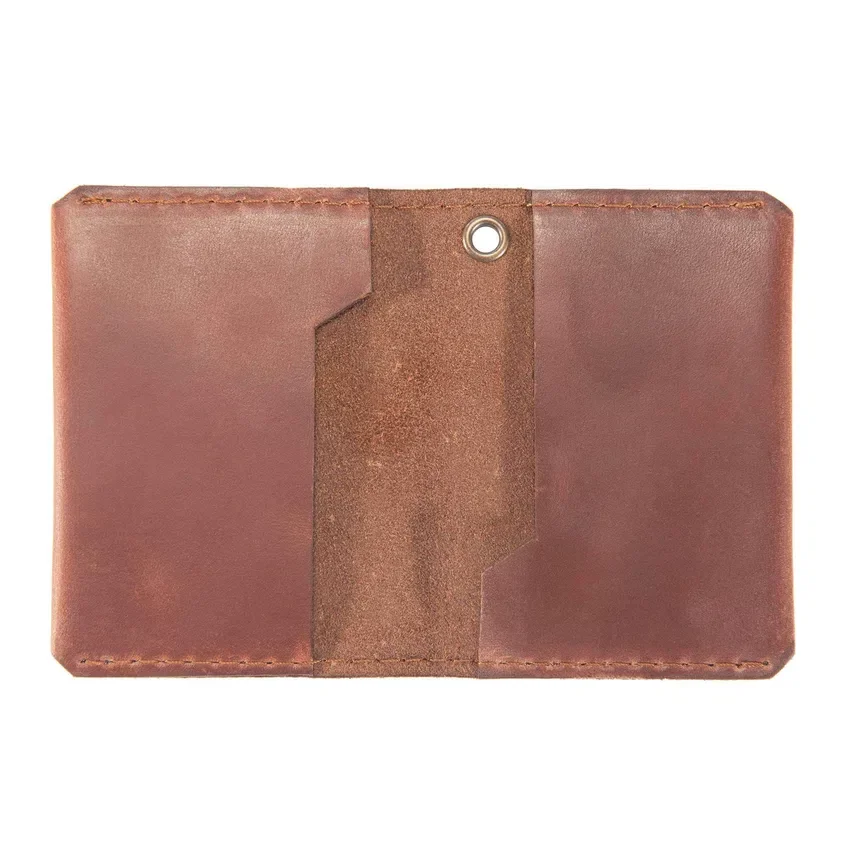 Handgefertigte Leder-Brieftasche im Bifold-Stil