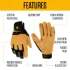 Handschuhe aus Kunstleder mit hoher Fingerfertigkeit, geformten Knöcheln und sicherem Bündchen