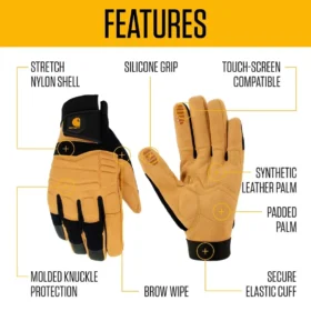 Handschuhe aus Kunstleder mit hoher Fingerfertigkeit, geformten Knöcheln und sicherem Bündchen