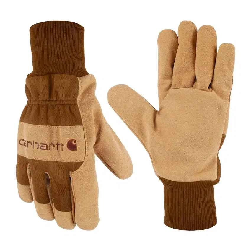 Handschuhe aus synthetischem Wildleder mit Strickbund