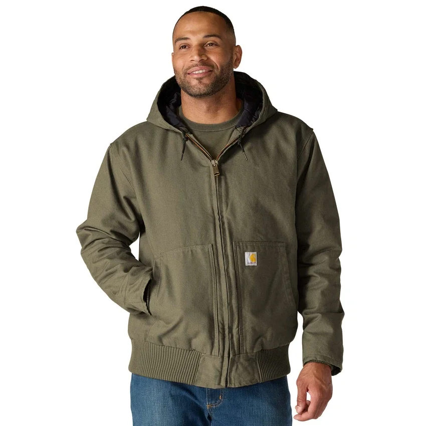 Herren-Aktivjacke aus gewaschenem, gefüttertem Entenstoff