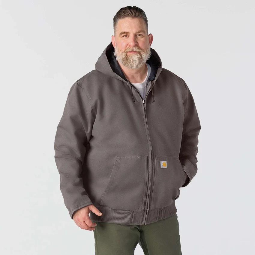 Herren-Aktivjacke aus gewaschenem, gefüttertem Entenstoff