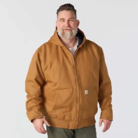 Herren-Aktivjacke aus gewaschenem, gefüttertem Entenstoff