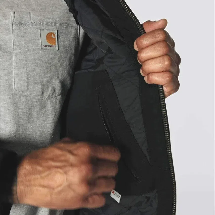 Herren-Aktivjacke aus gewaschenem, gefüttertem Entenstoff