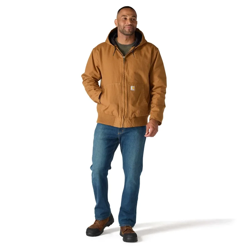 Herren-Aktivjacke aus gewaschenem, gefüttertem Entenstoff