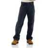 Herren-Canvas-Hose «Fr» mit lockerer Passform und geradem Bein – flammhemmende Hose