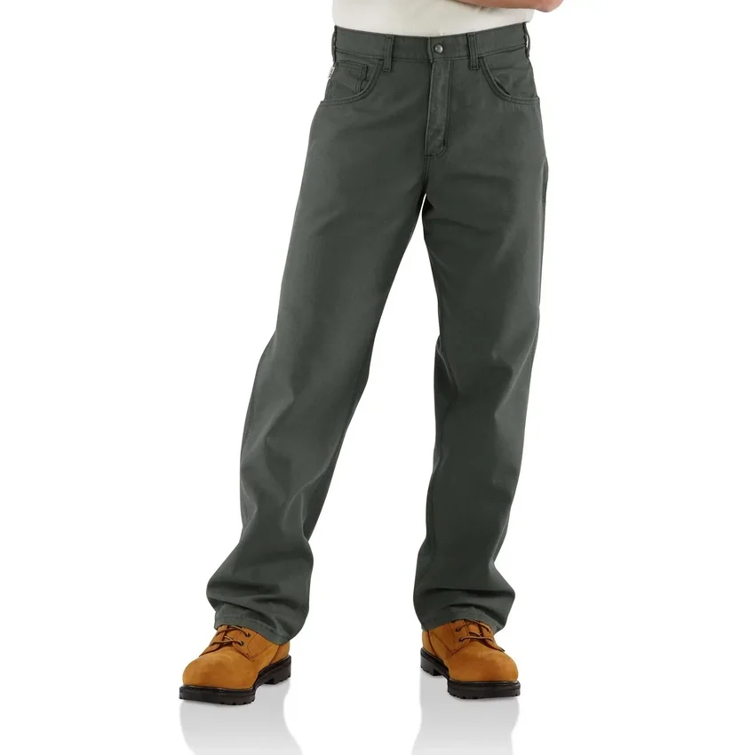 Herren-Canvas-Hose «Fr» mit lockerer Passform und geradem Bein – flammhemmende Hose