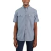 Herren-Chambray-Hemd mit lockerer Passform und kurzen Armlingen – Herren-Arbeitshemden