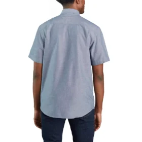 Herren-Chambray-Hemd mit lockerer Passform und kurzen Armlingen – Herren-Arbeitshemden