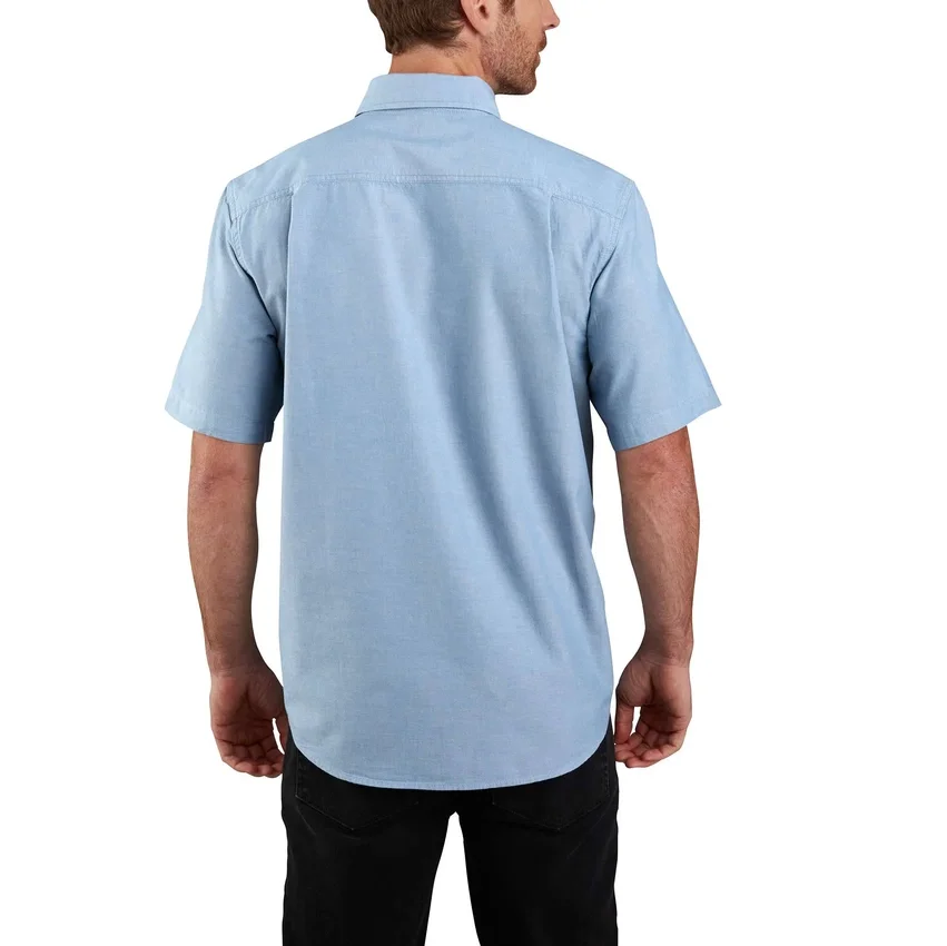 Herren-Chambray-Hemd mit lockerer Passform und kurzen Armlingen – Herren-Arbeitshemden