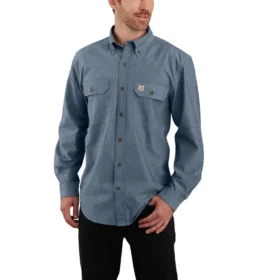 Herren-Chambray-Hemd mit weiter Passform und langen Armlingen – Herren-Arbeitshemden