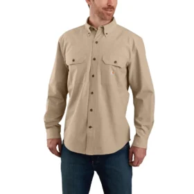 Herren-Chambray-Hemd mit weiter Passform und langen Armlingen – Herren-Arbeitshemden
