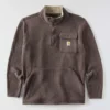 Herren-Fleece-Pullover mit Viertelreissverschluss in Relaxed Fit