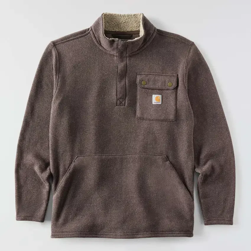 Herren-Fleece-Pullover mit Viertelreissverschluss in Relaxed Fit