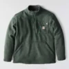Herren-Fleece-Pullover mit Viertelreissverschluss in Relaxed Fit