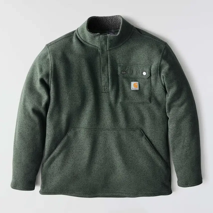 Herren-Fleece-Pullover mit Viertelreissverschluss in Relaxed Fit