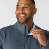 Herren-Fleece-Pullover mit Viertelreissverschluss in Relaxed Fit