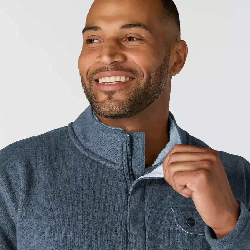 Herren-Fleece-Pullover mit Viertelreissverschluss in Relaxed Fit