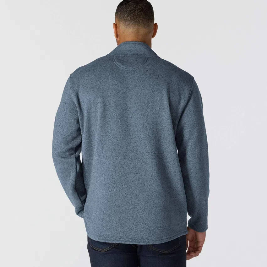 Herren-Fleece-Pullover mit Viertelreissverschluss in Relaxed Fit
