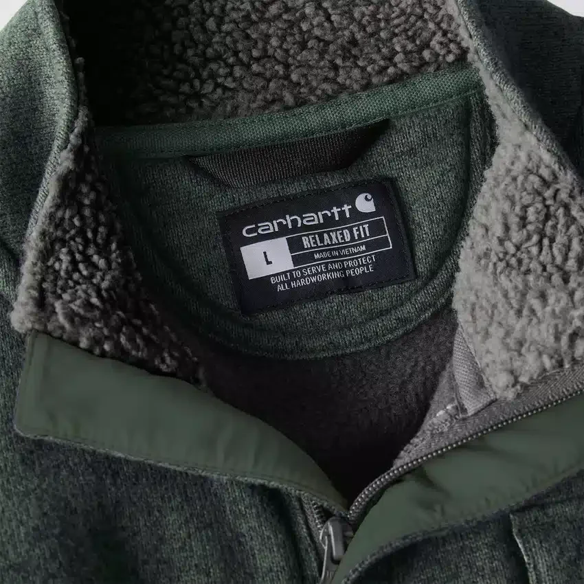 Herren-Fleece-Pullover mit Viertelreissverschluss in Relaxed Fit