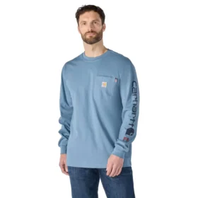 Herren-FR Force Irvine locker sitzendes Langarm-Logo-T-Shirt – flammhemmende Hemden